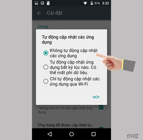 Chọn không cập nhật